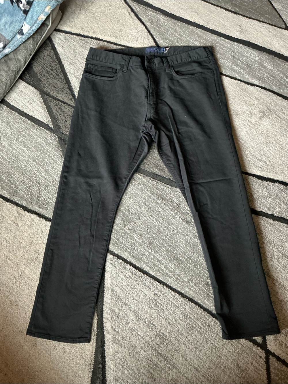Size 36 x 30 Polo Ralph Lauren Black Sullivan Slim Stretch Knitlike Chino Pant